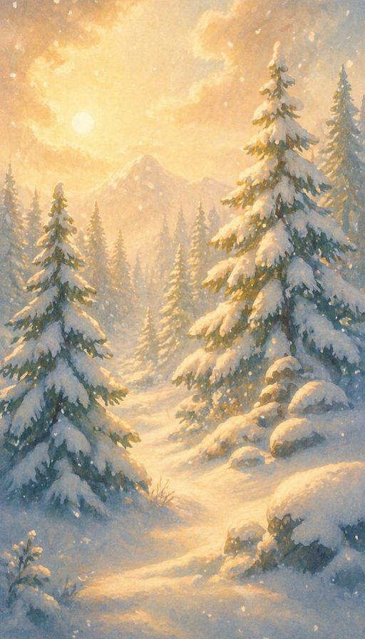 Снежна борова гора